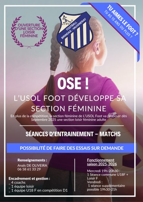 Le foot féminin loisir arrive au club