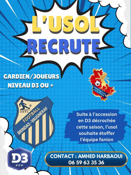 FOOT : l'USOL recrute